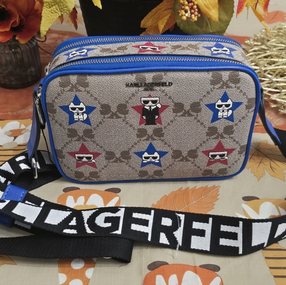 Karl Lagerfeld Star Pattern Crossbody Bag - Picture 2 of 7